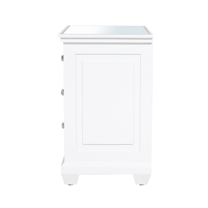 Torino White Wood 3 Drawer Side Cabinet