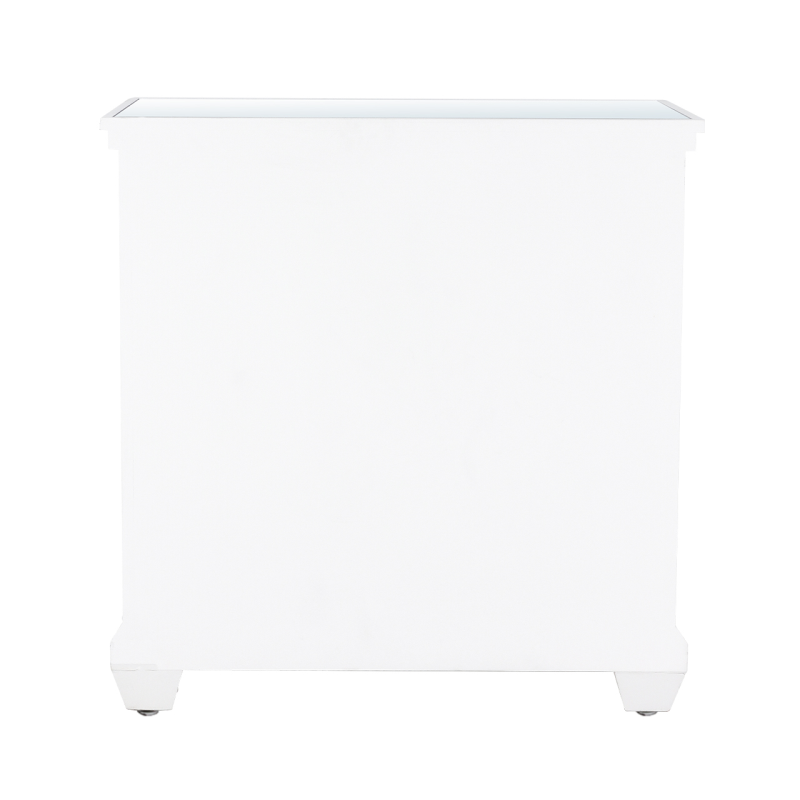 Torino White Wood 3 Drawer Side Cabinet