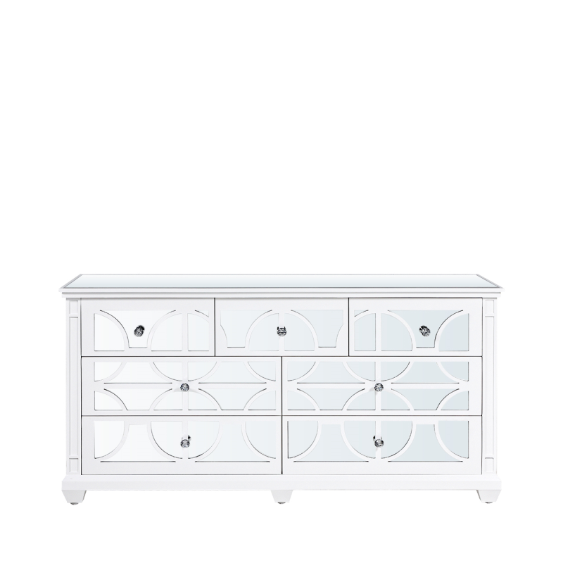 Torino White Wood 7 Drawer Chest