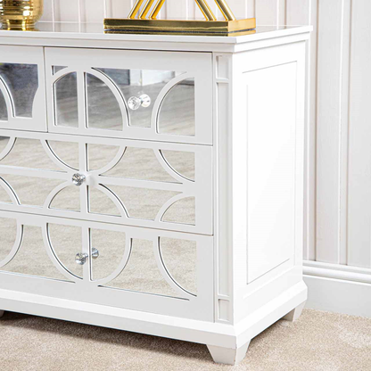 Torino White Wood 7 Drawer Chest