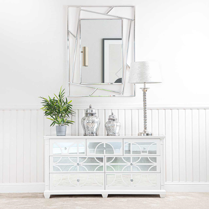 Torino White Wood 7 Drawer Chest