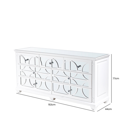 Torino White Wood 7 Drawer Chest