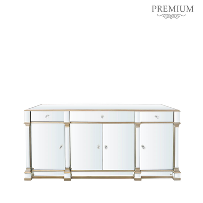 Apollo Champagne Mirrored 4 Door 3 Drawer Sideboard