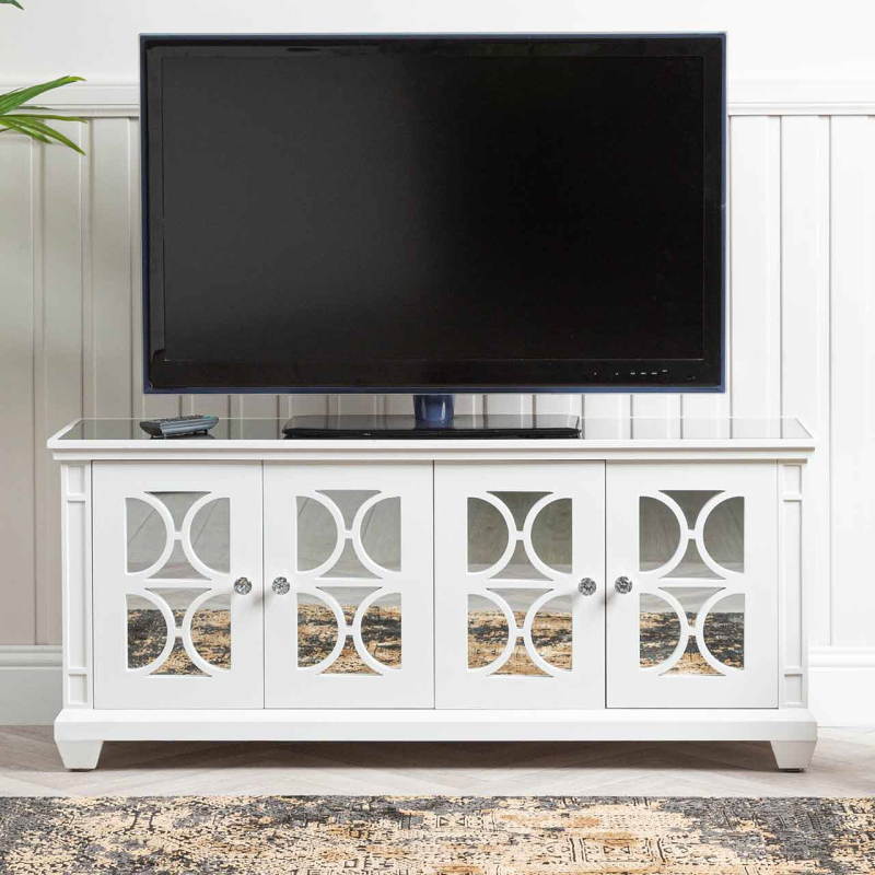 Torino White Wood 4 Door Entertainment Unit