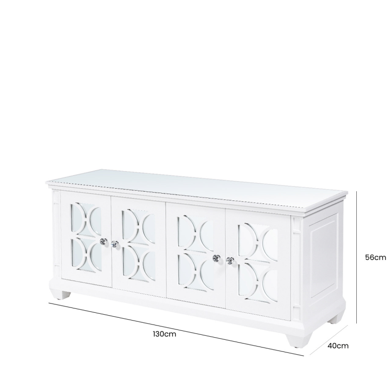 Torino White Wood 4 Door Entertainment Unit