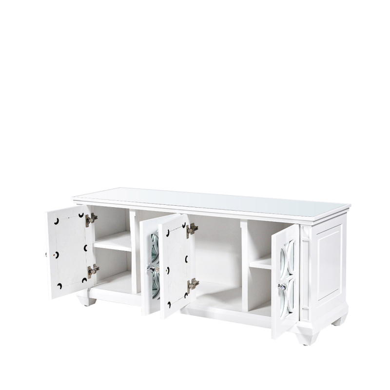 Torino White Wood 4 Door Entertainment Unit