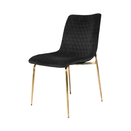 Zula Dining Chair Black with Gold Legs