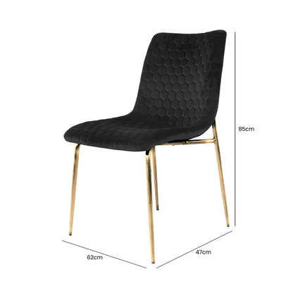 Zula Dining Chair Black with Gold Legs