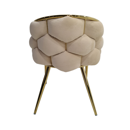 Margaux Cream Velvet with Gold Legs Dining Chair