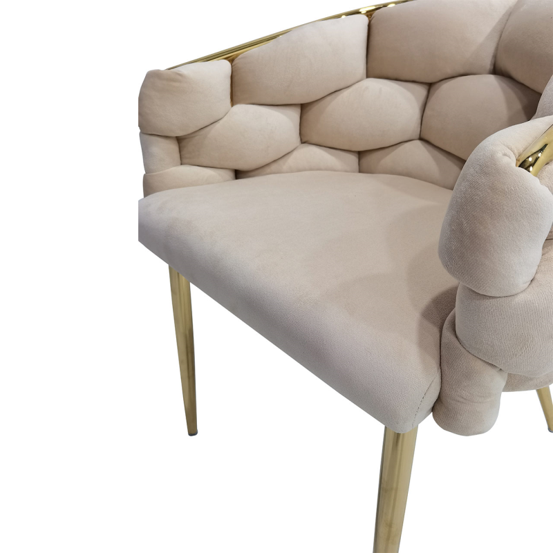 Margaux Cream Velvet with Gold Legs Dining Chair