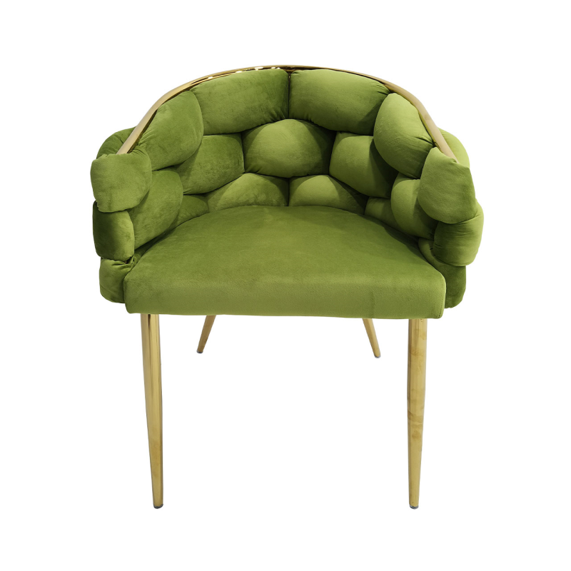 Margaux Green Velvet with Gold Legs Dining Chair