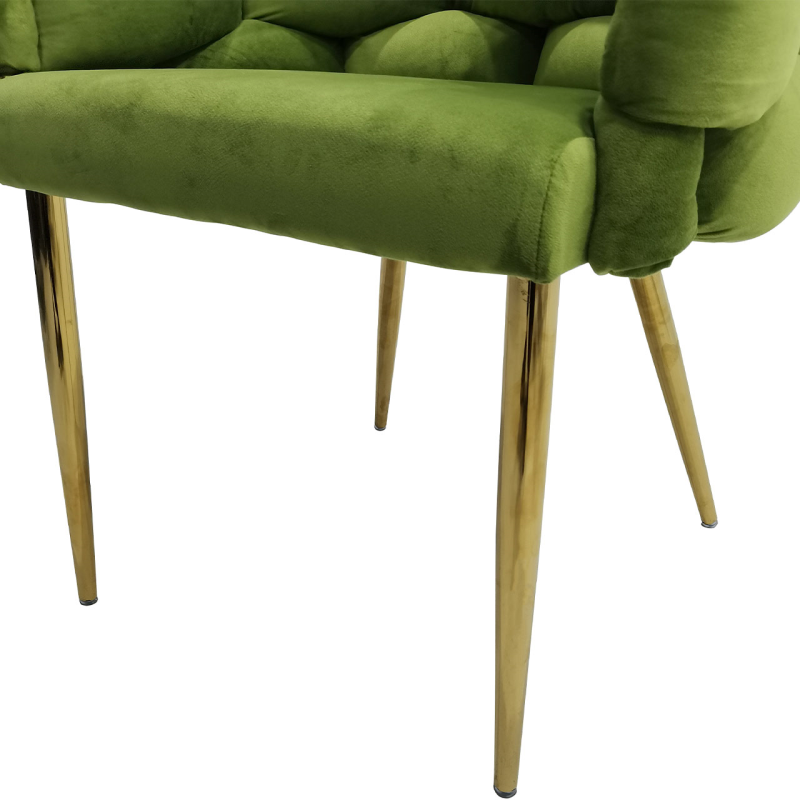 Margaux Green Velvet with Gold Legs Dining Chair