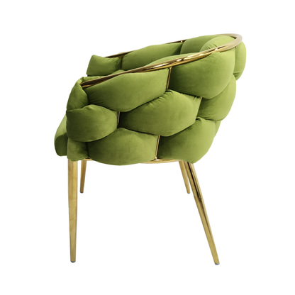 Margaux Green Velvet with Gold Legs Dining Chair