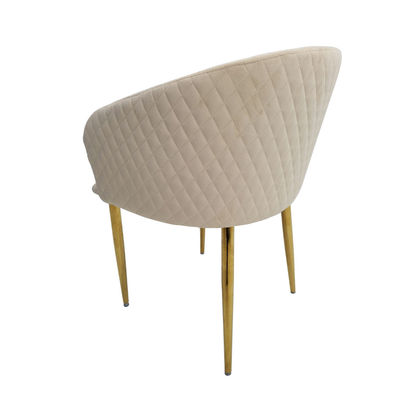 Cade Cream Velvet with Gold Legs Dining Chair