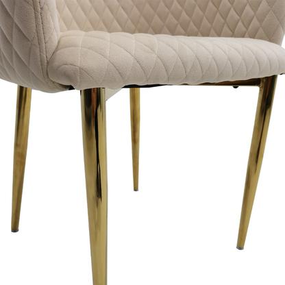 Cade Cream Velvet with Gold Legs Dining Chair