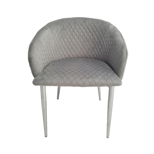 Cade Grey Velvet with Chrome Legs Dining Chair