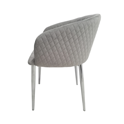 Cade Grey Velvet with Chrome Legs Dining Chair