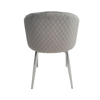 Cade Grey Velvet with Chrome Legs Dining Chair