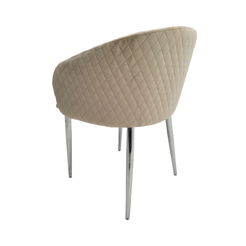 Cade Taupe Velvet with Chrome Legs Dining Chair