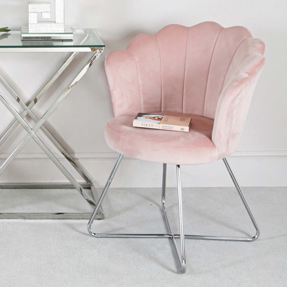 Ariel Light Pink Shell Back Dining Chair