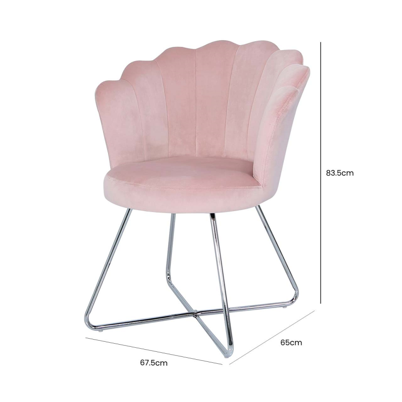 Ariel Light Pink Shell Back Dining Chair