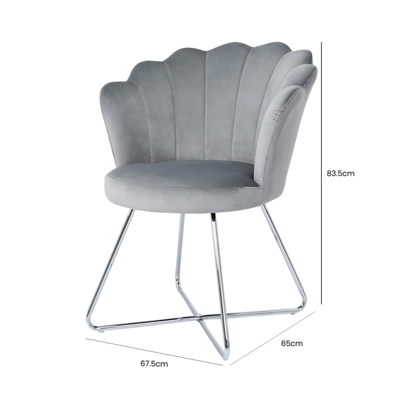 Ariel Grey Shell Back Dining Chair