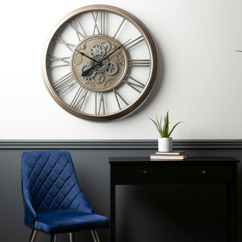 85cm Silver Gear Wall Clock