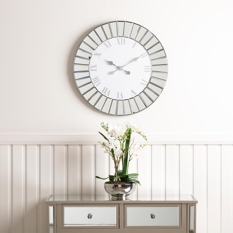 60cm Round Mirror Wall Clock