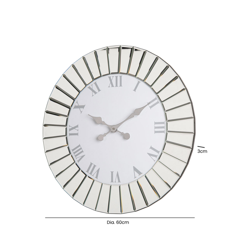 60cm Round Mirror Wall Clock