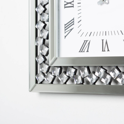 50cm Diamond Square Mirror Wall Clock