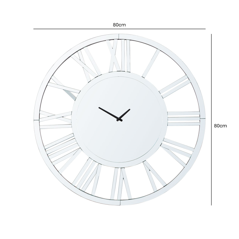 80cm Round Mirror Wall Clock