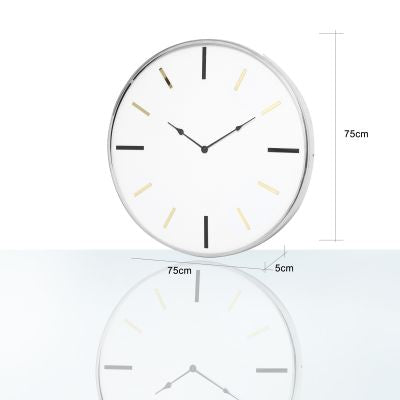 Large Round 75cm Chrome Wall Clock