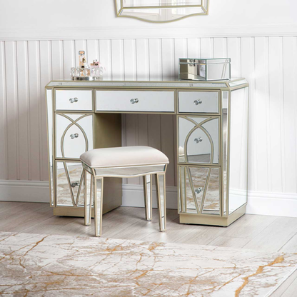 Pristina Mirror Champagne 7 Drawer Dressing Table