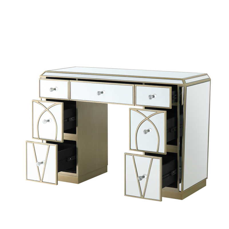 Pristina Mirror Champagne 7 Drawer Dressing Table