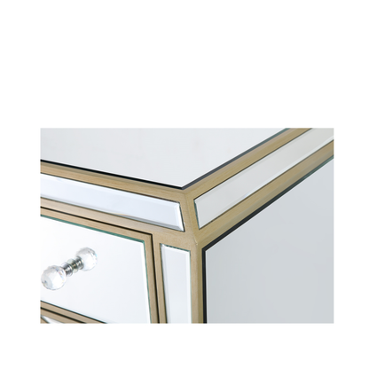 Pristina Mirror Champagne 7 Drawer Dressing Table