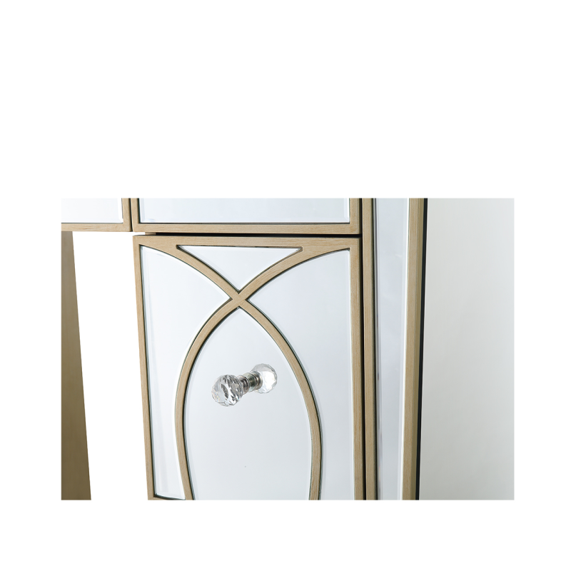 Pristina Mirror Champagne 7 Drawer Dressing Table