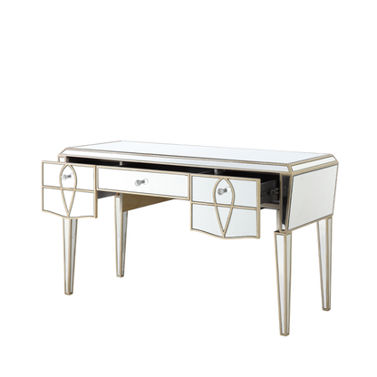 Pristina Mirror Champagne 3 Drawer Dressing Table