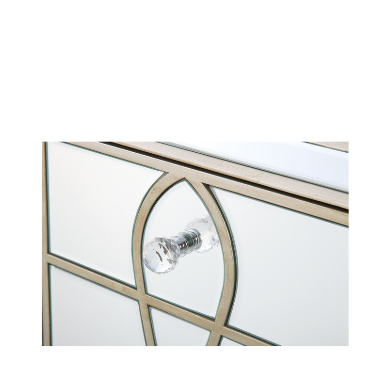 Pristina Mirror Champagne 3 Drawer Dressing Table