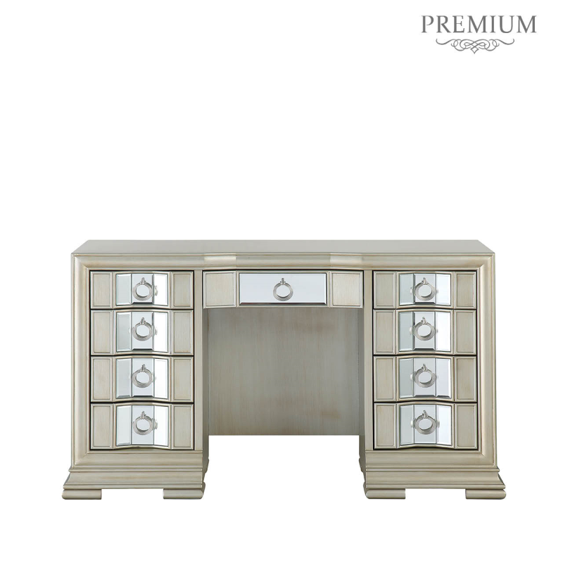 Lucca Mirror Champagne 9 Drawer Dressing Table