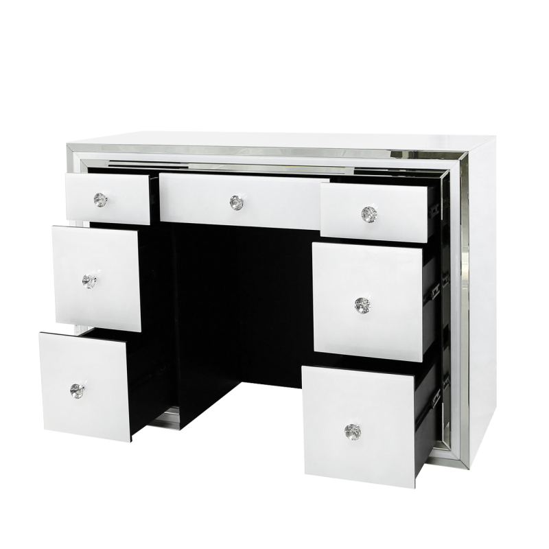 White Manhattan 7 Drawer Dressing Table