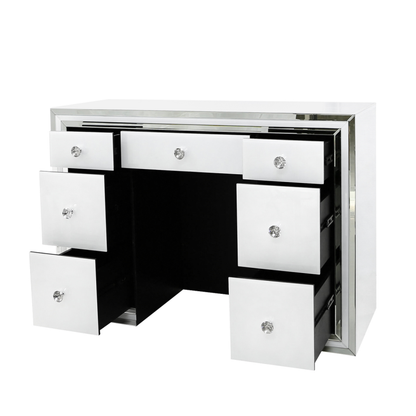 White Manhattan 7 Drawer Dressing Table