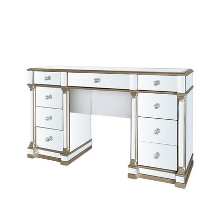 Apollo Champagne Mirrored 9 Drawer Dressing Table