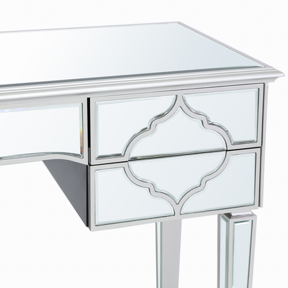 Marrakech Silver Mirror 5 Drawer Dressing Table