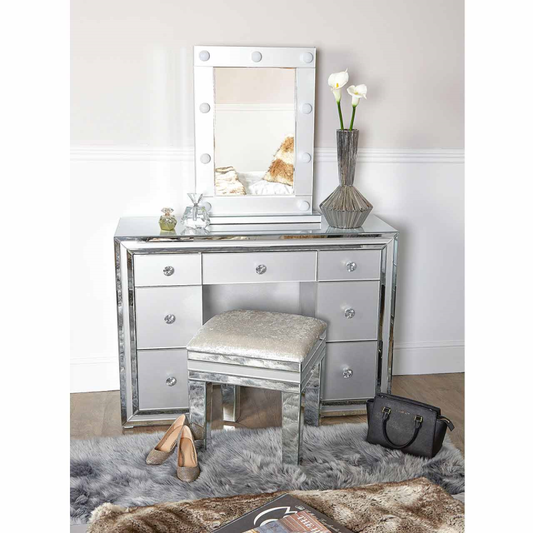 Grey Manhattan 7 Drawer Dressing Table