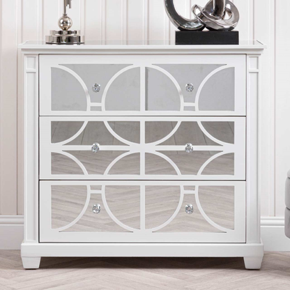 Torino White Wood 3 Drawer Chest