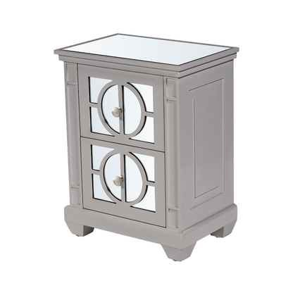 Torino Grey Wood 2 Drawer Bedside Cabinet