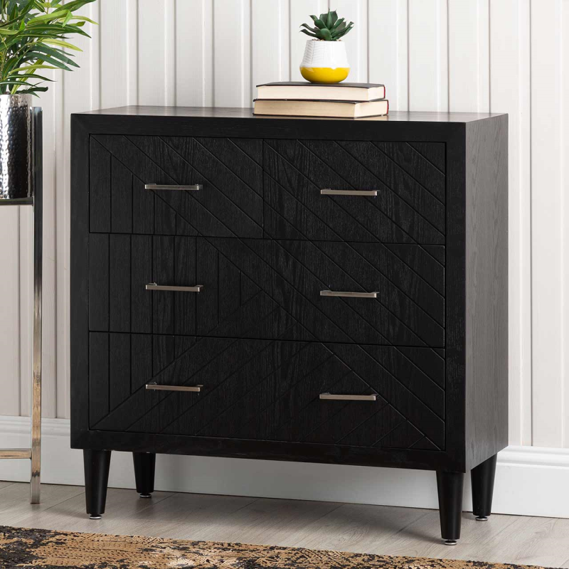 Solano Black 4 Drawer Chest