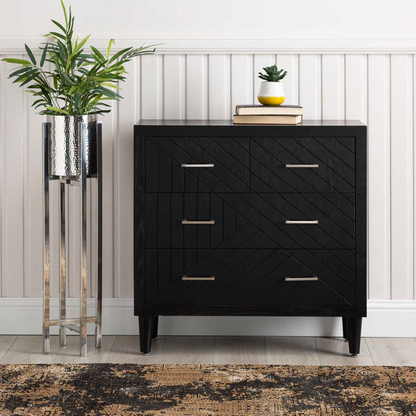 Solano Black 4 Drawer Chest