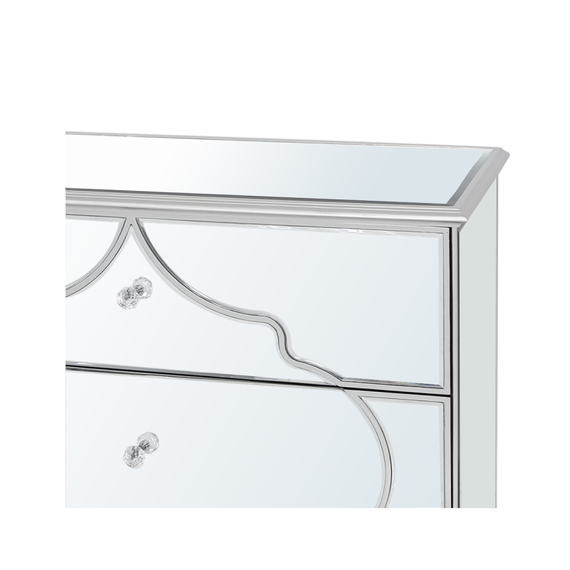 Marrakech Silver Mirror 3 Drawer Chest