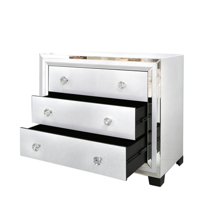 White Manhattan Mirror 3 Drawer Chest